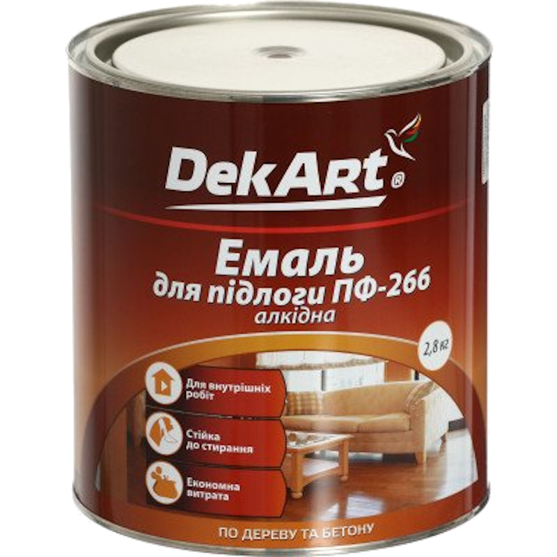 Емаль алкідна DEKART ПФ-266, глянець, 2,8кг